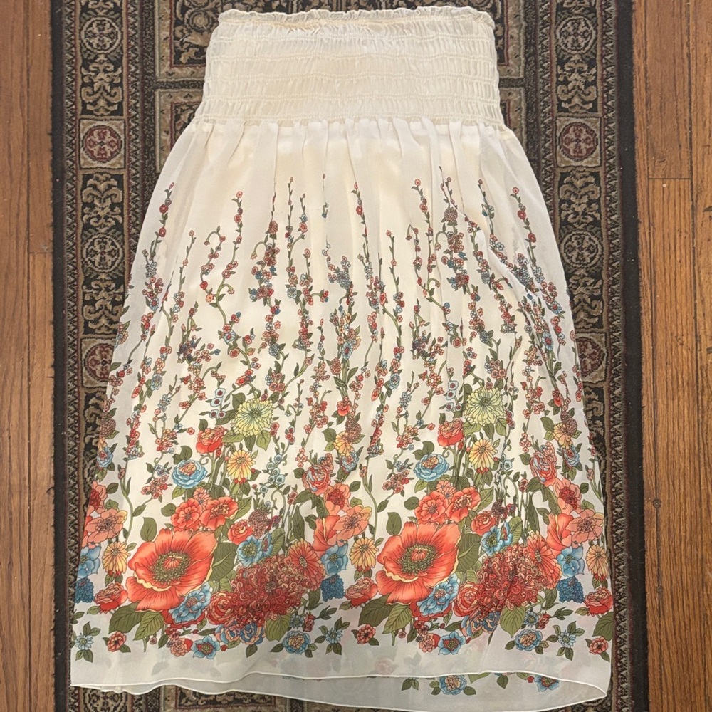 Vintage Forever 21 Floral Print Cream Mini dress